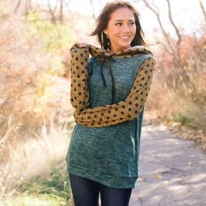 SOLD OUT Mix Things Up Raglan Polka Dot Hoodie